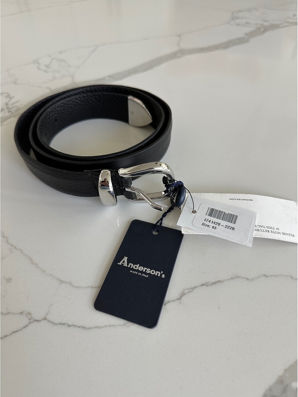 ANDERSON'S 3cm Leather Belt Unisex 85 EU